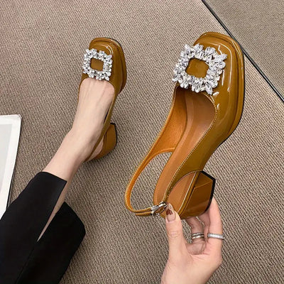 Crystal Buckle Slingbacks