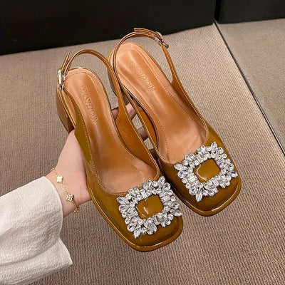 Crystal Buckle Slingbacks